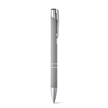 Металлическая ручка с прорезиненной поверхностью, синие чернила, цвет серебряный - 81141-123- Фото №2