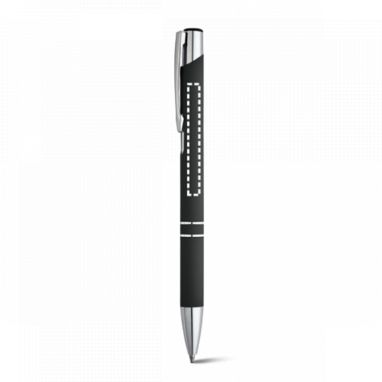 Металева ручка з прогумованою поверхнею, сині чорнила, колір срібний - 81141-123- Фото №3