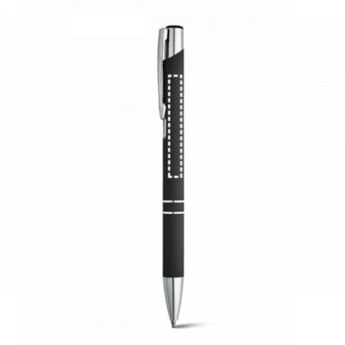 Металева ручка з прогумованою поверхнею, сині чорнила, колір срібний - 81141-123- Фото №4