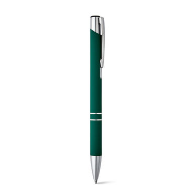 Металева ручка з прогумованою поверхнею, сині чорнила, колір зелений - 81141-129- Фото №2