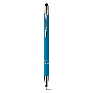 Металлическая ручка, функция стилуса, прорезиненная, синие чернила, цвет синий - 81164-124- Фото №2