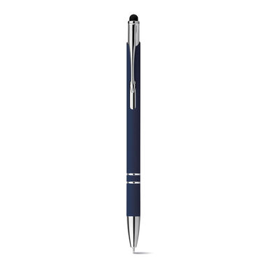 Металлическая ручка, функция стилуса, прорезиненная, синие чернила, цвет синий - 81164-104- Фото №2