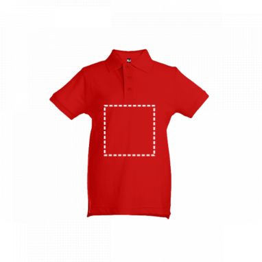 ADAM KIDS. Детская футболка-поло унисекс, цвет красный  размер 10 - 30173-105-10- Фото №2