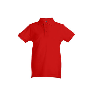 ADAM KIDS. Детская футболка-поло унисекс, цвет красный  размер 12 - 30173-105-12- Фото №1