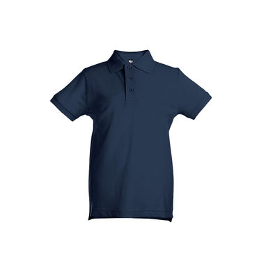 ADAM KIDS. Детская футболка-поло унисекс, цвет темно-синий  размер 10 - 30173-134-10- Фото №1