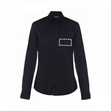 BATALHA WOMEN. Женская рубашка popeline, цвет черный  размер L - 30213-103-L- Фото №2
