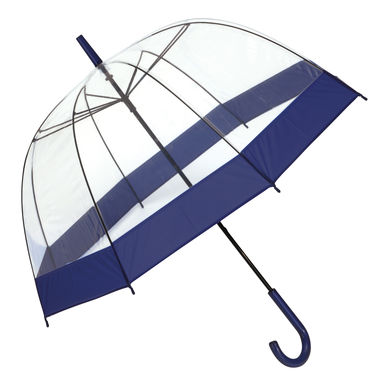 Зонт в форме купола HONEYMOON, цвет прозрачный, синий - 56-0103390- Фото №1