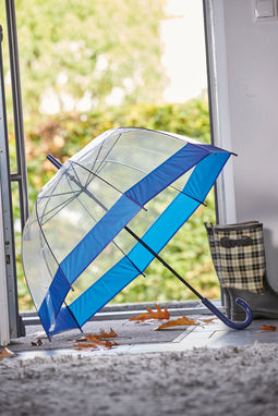 Зонт в форме купола HONEYMOON, цвет прозрачный, синий - 56-0103390- Фото №3