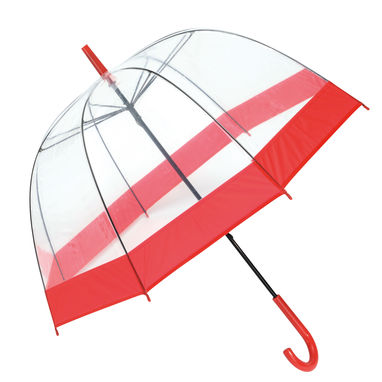 Зонт в форме купола HONEYMOON, цвет красный, прозрачный - 56-0103393- Фото №1