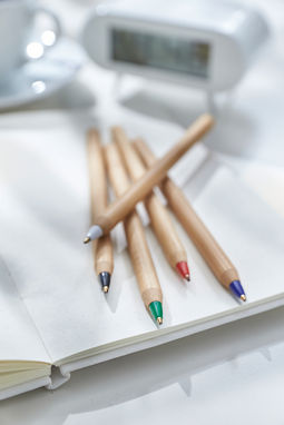 Ручка шариковая бамбуковая ESSENTIAL, цвет белый, коричневый - 56-1101936- Фото №2