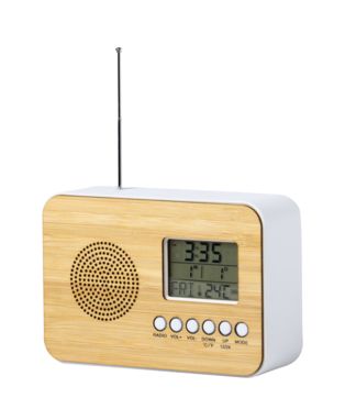 Часы настольные с радио Tulax, цвет натуральный - AP721508- Фото №1