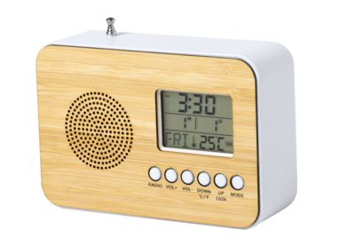 Часы настольные с радио Tulax, цвет натуральный - AP721508- Фото №2