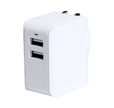 Зарядное устройство с  USB дорожное  Duban, цвет белый - AP721588-01- Фото №2