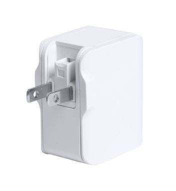 Зарядное устройство с  USB дорожное  Duban, цвет белый - AP721588-01- Фото №3