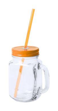 Чашка скляна з кришкою Heisond, колір помаранчевий - AP781622-03- Фото №1