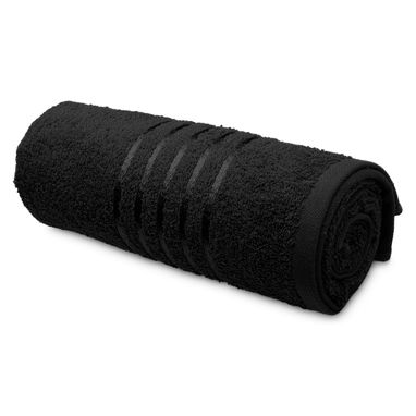 Хлопковое махровое полотенце, цвет черный - 33162-103- Фото №1