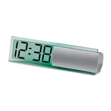 Пластиковые настольные часы, цвет сатин серебро - 42014-127- Фото №1