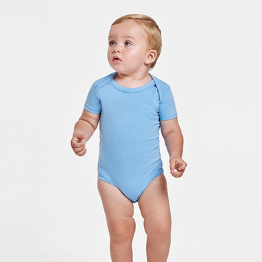HONEY Боди для младенца с короткими рукавами и простой вязки, цвет небесно-голубой  размер 9 MESES - BD720010310- Фото №2