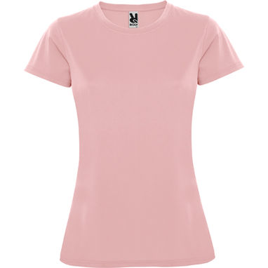 MONTECARLO WOMAN Приталенная футболка с круглым вырезом и усиленными швами, цвет светло-розовый  размер S - CA04230148- Фото №1