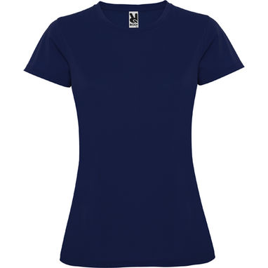 MONTECARLO WOMAN Приталенная футболка с круглым вырезом и усиленными швами, цвет темно-синий  размер S - CA04230155- Фото №1