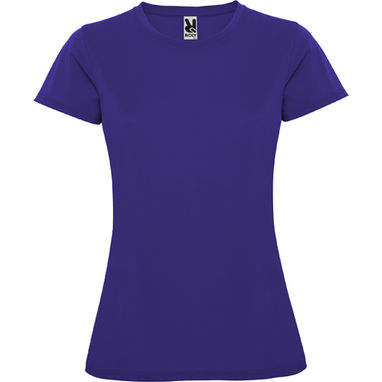 MONTECARLO WOMAN Приталенная футболка с круглым вырезом и усиленными швами, цвет пурпурный  размер S - CA04230163- Фото №1
