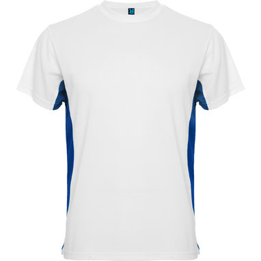 TOKYO Двухцветная футболка с круглым вырезом с усиленными швами, цвет белый, королевский синий  размер S - CA0424010105- Фото №1