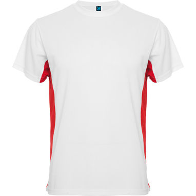 TOKYO Двухцветная футболка с круглым вырезом с усиленными швами, цвет белый, красный  размер S - CA0424010160- Фото №1