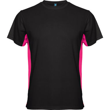 TOKYO Двухцветная футболка с круглым вырезом с усиленными швами, цвет черный, фуксия  размер M - CA0424020240- Фото №1
