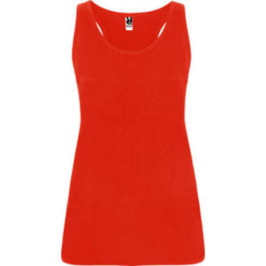 BRENDA Приталенная футболка-борцовка с широкими вырезами на резинке, цвет красный  размер S - CA65350160- Фото №1