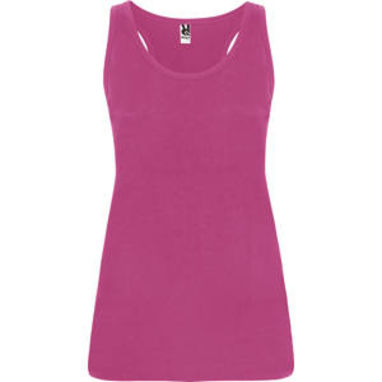 BRENDA Приталенная футболка-борцовка с широкими вырезами на резинке, цвет ярко-розовый  размер S - CA65350178- Фото №1