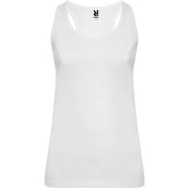 BRENDA Приталенная футболка-борцовка с широкими вырезами на резинке, цвет белый  размер L - CA65350301- Фото №1