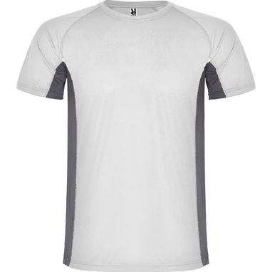 SHANGHAI Спортивная футболка с коротким рукавом в сочетании двух полиэфирных тканей, цвет белый, темно-серый  размер S - CA6595010146- Фото №1