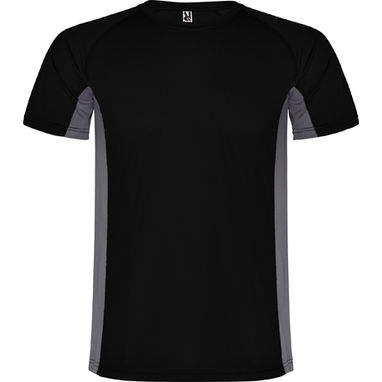 SHANGHAI Спортивная футболка с коротким рукавом в сочетании двух полиэфирных тканей, цвет черный, темно-серый  размер S - CA6595010246- Фото №1