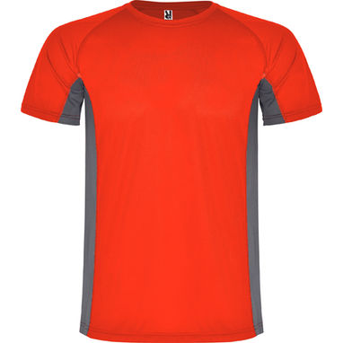 SHANGHAI Спортивная футболка с коротким рукавом в сочетании двух полиэфирных тканей, цвет красный, темно-серый  размер S - CA6595016046- Фото №1