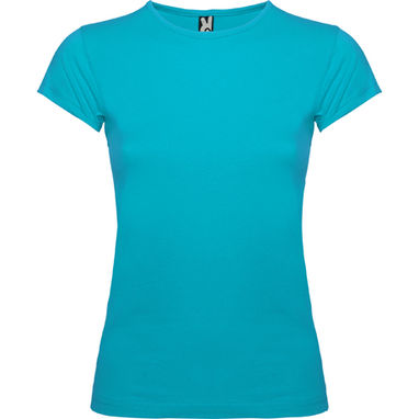 BALI Очень удобная приталенная футболка с коротким рукавом и воротом на резинке, цвет бирюзовый  размер S - CA65970112- Фото №1
