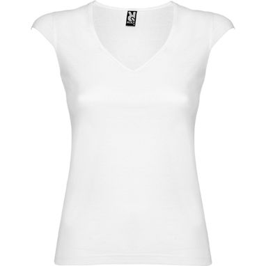 MARTINICA Жіноча футболка з V-подібною горловиною та тонкою кромкою, колір білий  розмір S - CA66260101- Фото №1