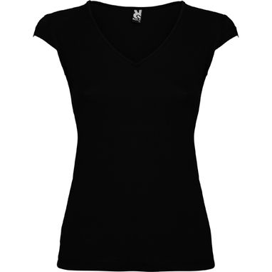 MARTINICA Жіноча футболка з V-подібною горловиною та тонкою кромкою, колір чорний  розмір S - CA66260102- Фото №1