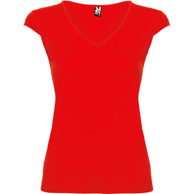 MARTINICA Жіноча футболка з V-подібною горловиною та тонкою кромкою, колір червоний  розмір S - CA66260160- Фото №1