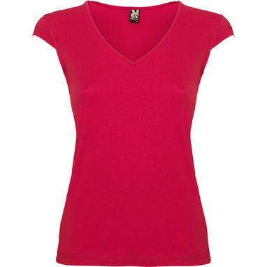 MARTINICA Жіноча футболка з V-подібною горловиною та тонкою кромкою, колір яскраво-рожевий  розмір S - CA66260178- Фото №1