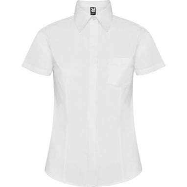 SOFIA Сорочка жіноча з коротким рукавом та нагрудною кишенею, колір білий  розмір S - CM50610101- Фото №1