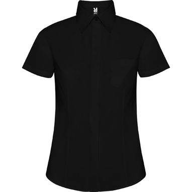 SOFIA Сорочка жіноча з коротким рукавом та нагрудною кишенею, колір чорний  розмір S - CM50610102- Фото №1