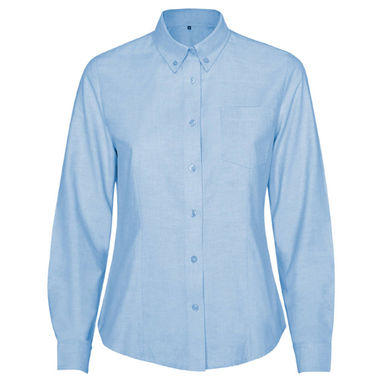 OXFORD WOMAN Женская рубашка с карманом на левой груди, цвет небесно-голубой  размер M - CM50680210- Фото №1