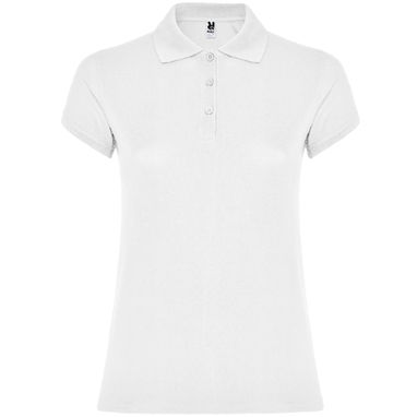 STAR WOMAN Женская футболка-поло с коротким рукавом, цвет белый  размер S - PO66340101- Фото №1