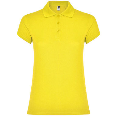 STAR WOMAN Женская футболка-поло с коротким рукавом, цвет желтый  размер S - PO66340103- Фото №1