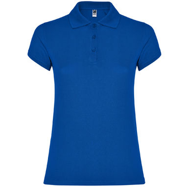 STAR WOMAN Женская футболка-поло с коротким рукавом, цвет королевский синий  размер S - PO66340105- Фото №1