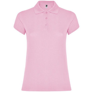 STAR WOMAN Женская футболка-поло с коротким рукавом, цвет светло-розовый  размер S - PO66340148- Фото №1