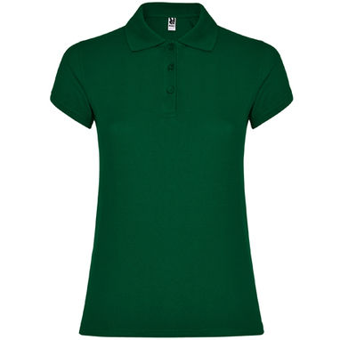 STAR WOMAN Женская футболка-поло с коротким рукавом, цвет зеленый бутылочный  размер S - PO66340156- Фото №1