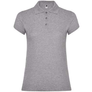 STAR WOMAN Женская футболка-поло с коротким рукавом, цвет серый  размер S - PO66340158- Фото №1