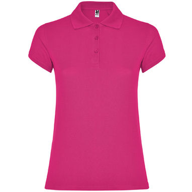 STAR WOMAN Женская футболка-поло с коротким рукавом, цвет ярко-розовый  размер S - PO66340178- Фото №1