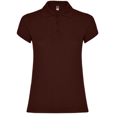 STAR WOMAN Женская футболка-поло с коротким рукавом, цвет шоколадный  размер S - PO66340187- Фото №1